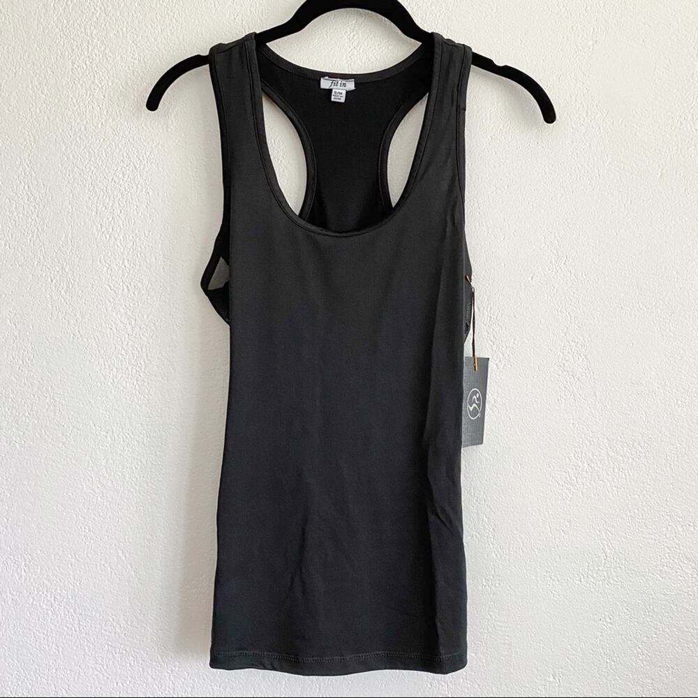 Fit In Black Mesh Strap Detail Active Tank Size Small / Medium